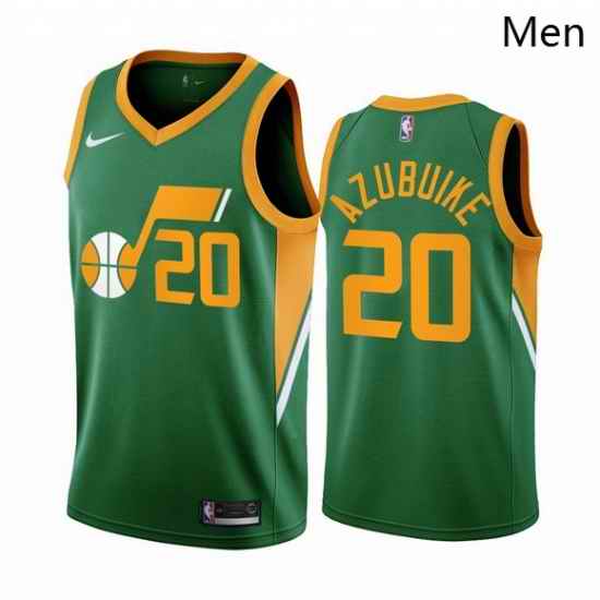 Men Utah Jazz 20 Udoka Azubuike Green NBA Swingman 2020 21 Earned Edition Jersey